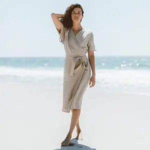 AVAL- Linen Wrap Dress